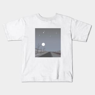 Late evening landscape in minimalism art style. Kids T-Shirt